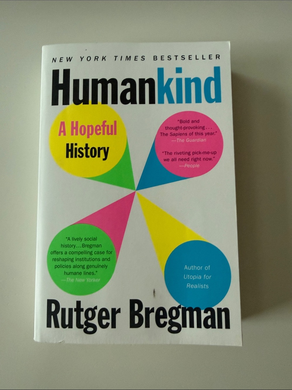 Humankind by Rutger Bregman - White Cover with Multicolor Accents